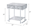 Wither White/Chrome Accent Table - Ornate Home
