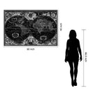 World Map Tempered Glass w / Foil Wall Art - Ornate Home