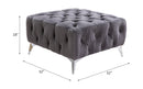 Wugtyx Dark GrayVelvet Ottoman - Ornate Home
