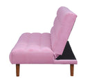 Yolandi Pink/Dark Walnut Adjustable Sofa - Ornate Home