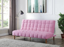 Yolandi Pink/Dark Walnut Adjustable Sofa - Ornate Home
