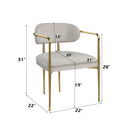Zayn Beige/Gold Arm Chair (Set of 2) - Ornate Home
