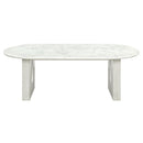Zayn White Natrual Marble Top/White Dining Table - Ornate Home