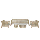Zira Beige/Brown 5-Piece Patio Sofa Set - Ornate Home