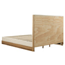 Zoey Beige Fabric / Oak E. King Bed - Ornate Home