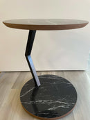 Zoey Black Round Snack Table w/ Casters - Ornate Home