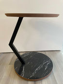 Zoey Black Round Snack Table w/ Casters - Ornate Home