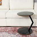 Zoey Black Round Snack Table w/ Casters - Ornate Home