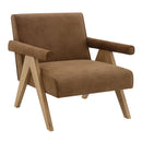 Zoey Chocolate/Oak Accent Chair - Ornate Home