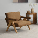 Zoey Chocolate/Oak Accent Chair - Ornate Home