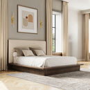 Zoey Cream/Brown Oak Eastern King Bed - Ornate Home