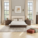 Zoey Cream/Brown Oak Queen Bed - Ornate Home