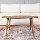 Zoey Walnut Ellipse Coffee Table - Ornate Home