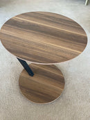 Zoey Walnut Round Snack Table w/ Casters - Ornate Home