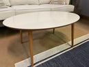 Zoey White Ellipse Coffee Table - Ornate Home