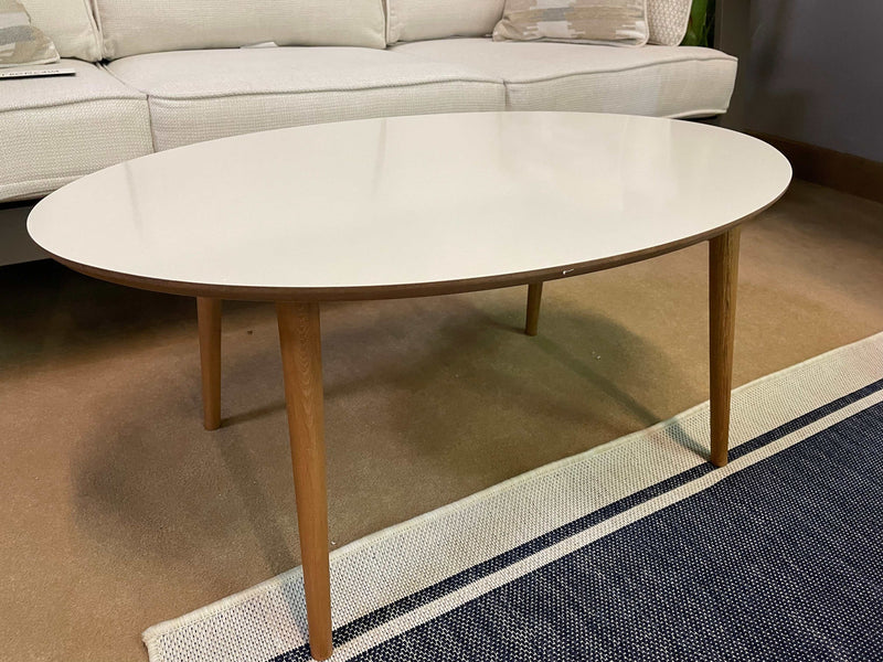 Zoey White Ellipse Coffee Table - Ornate Home