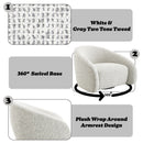 Zoey White/Gray Two Tone Accent Chair w/Swivel - Ornate Home
