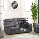 Zubaida Dark Gray  Power Motion Loveseat w/USB - Ornate Home