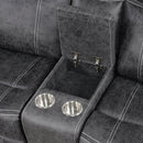 Zubaida Dark Gray  Power Motion Loveseat w/USB - Ornate Home