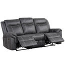 Zubaida Dark Gray  Power Motion Sofa w/Drop Down Table - Ornate Home