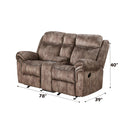 Zubaida Motion Chocolate Loveseat with Console - Ornate Home