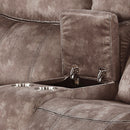 Zubaida Motion Chocolate Loveseat with Console - Ornate Home