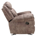 Zubaida Motion Chocolate Loveseat with Console - Ornate Home
