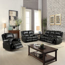 Zuriel Black Synthetic Leather Motion Loveseat - Ornate Home