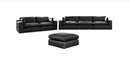 Emilia Black Leather 5pc Modular Sectional Living Room Set - Ornate Home