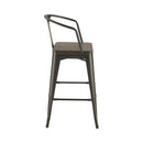 Shahza - Dark Elm & Matte Black - Bar Stools  (Set Of 2) - Ornate Home