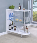 Adolfo Glossy White & Clear 3 Tier Bar Table