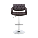 Veer - Brown & Chrome - 29″ Adjustable Height Bar Stool - Ornate Home