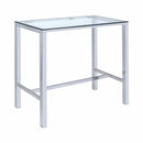 Richa - Chrome - Glass Top Bar Table - Ornate Home