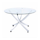 Beckham - Chrome & Clear - Round Dining Table - Ornate Home