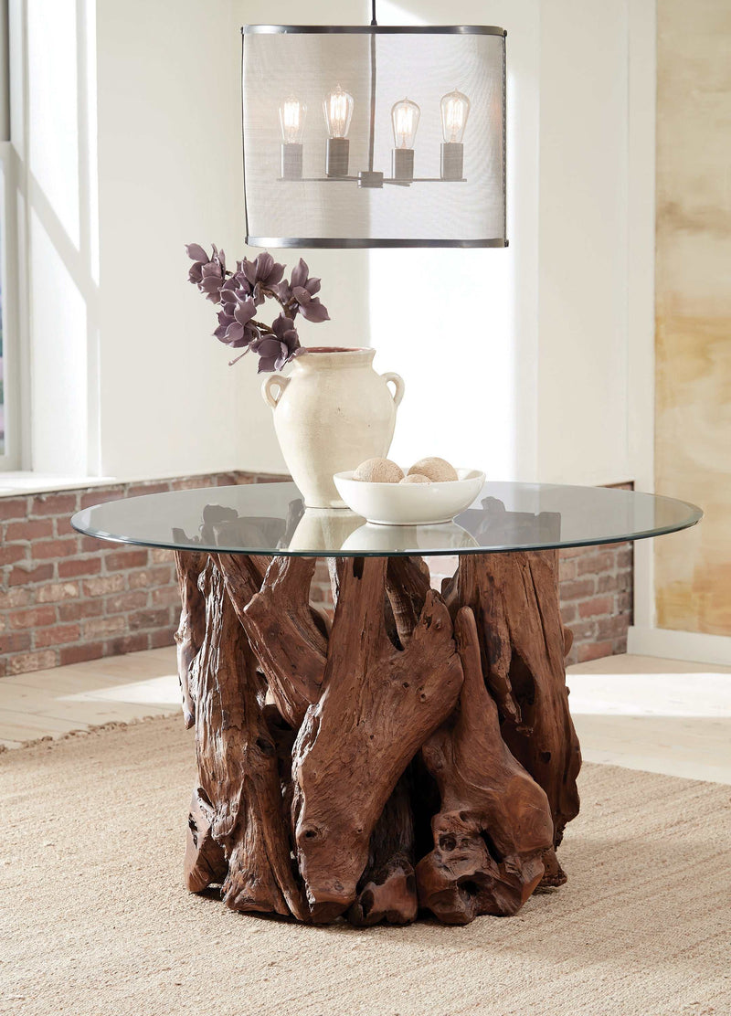 Asbury - Natural Teak - Dining Table Base - Ornate Home