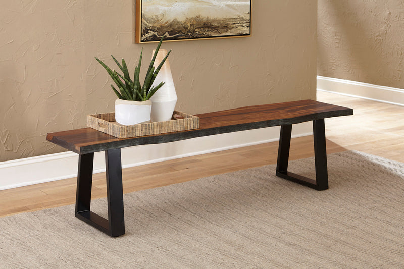 Ditman - Grey Sheesham & Black - Dining Bench - Ornate Home