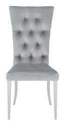 Kerwin Gray & Chrome Tufted Side Chair (Set of 2)