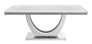 Kelley - White Marble & Mirrored Chrome - Dining Table - Ornate Home