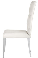 Kerwin White & Chrome Tufted Side Chair (Set of 2)