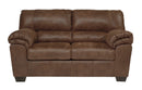 Bladen - Coffee Faux Leather - Stationary Loveseat - Ornate Home