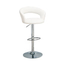 Lani - White & Chrome - 29″ Adjustable Height Bar Stool - Ornate Home