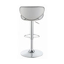 Edenton White & Chrome Adjustable Height Bar Stools (Set Of 2)