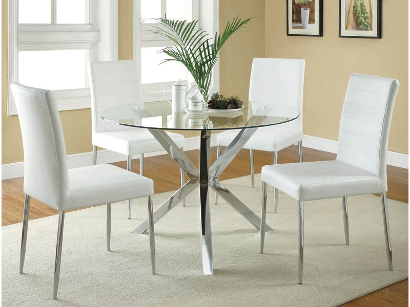 Vance - White & Chrome - Dining Chairs  (Set Of 4) - Ornate Home