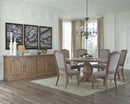 Florence - Rustic Smoke - Round Pedestal Dining Table - Ornate Home