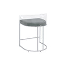 Sarina Grey & Chrome Counter Height Stools (Set Of 2)
