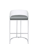 Sarina - Grey & Chrome - Bar Stools (Set Of 2) - Ornate Home