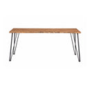 Sherman - Natural Acacia & Matte Black - Rectangular Dining Table - Ornate Home
