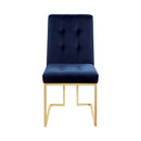 Ronan -  Dark Ink Blue & Gold - Tufted Back Side Chairs (Set Of 2) - Ornate Home