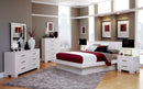 Jessica - White - Queen Platform Bed w/ Rail Seating - Ornate Home