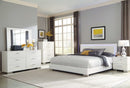Felicity - Glossy White - 5pc Eastern King Panel Bedroom Set w/ LED Lighting - Ornate Home